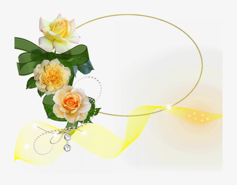 Cluster, Whitish Yellow Roses, Bow, Transparent - Rosas Amarelas Png, transparent png #5604915