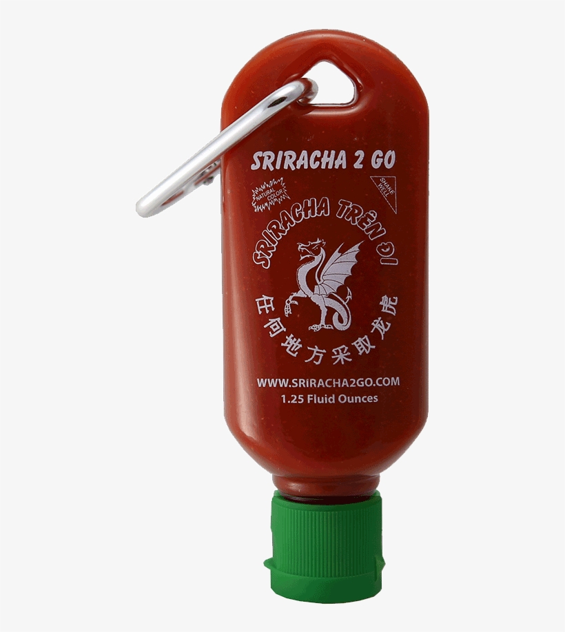 A Miniature Refillable Sriracha Bottle - 3-pack Sriracha 2 Go Miniature Refillable Bottle Keychain, transparent png #5606682