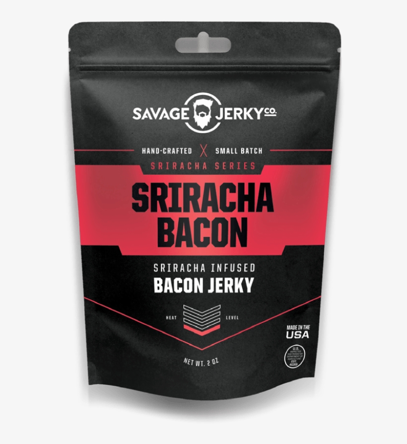 Savage Jerky Sriracha Bacon Jerky - Sriracha Bacon Jerky Savage, transparent png #5606756