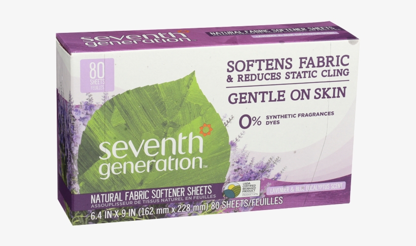 Seventh Generation Natural Fabric Softener Sheets Lavender - Seventh Generation - Natural Fabric Softener Sheets, transparent png #5606990