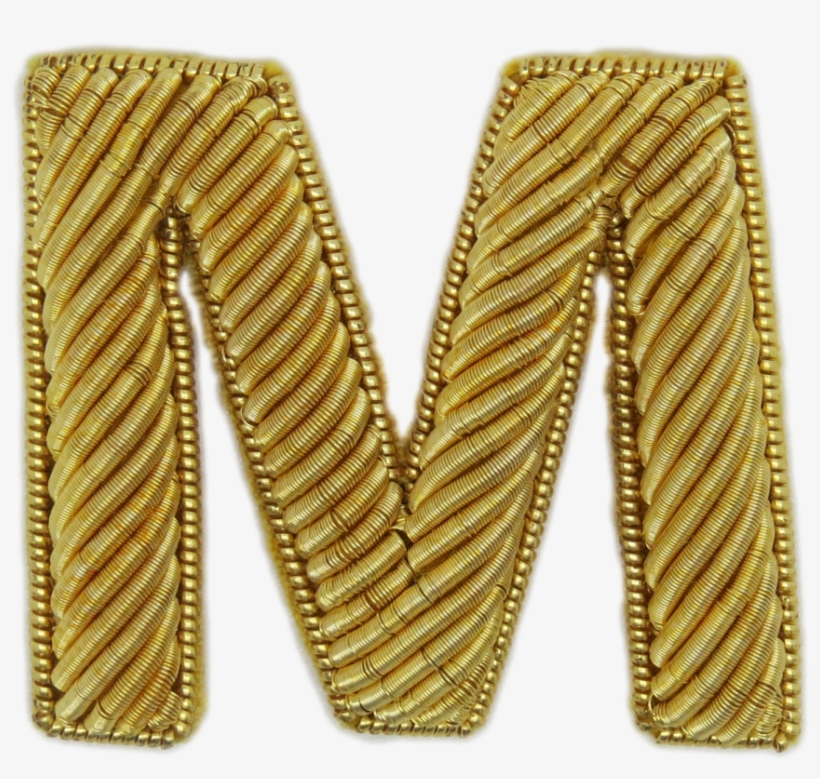 Block Gold Embroidered Letters - Earrings, transparent png #5607078