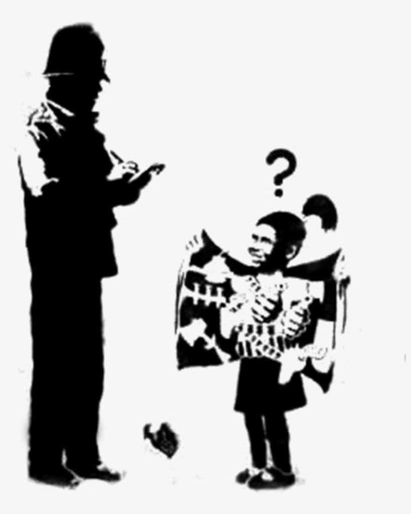Banksy Girl And Policeman, transparent png #5607247