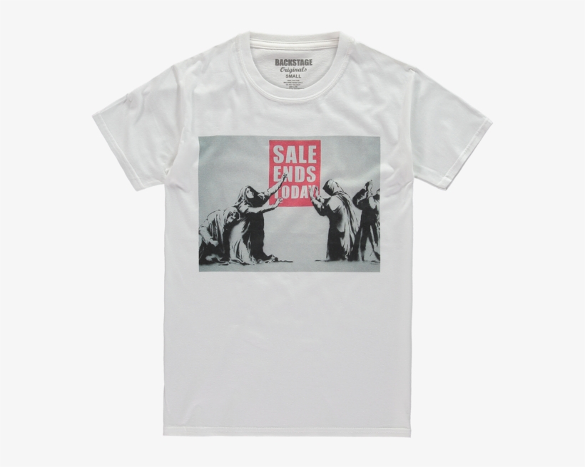 Banksy Sale Ends Today Men's T-shirt - Banksy Sale Ends Tomorrow, transparent png #5607296
