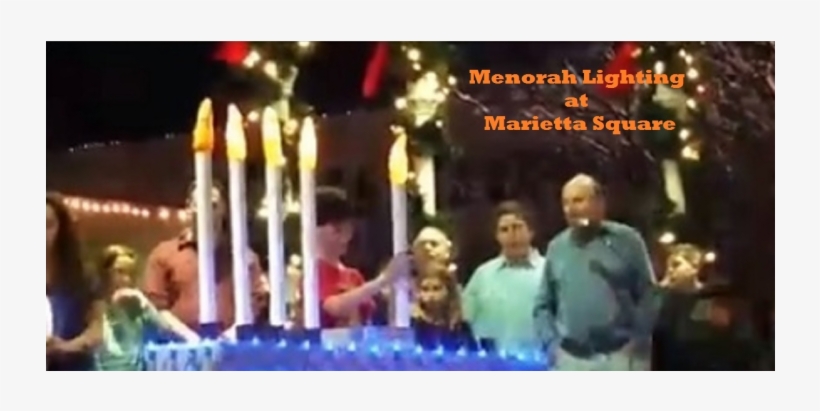 Giant Menorah Lighting At Marietta Square Glover Park - Marietta Square, transparent png #5607976