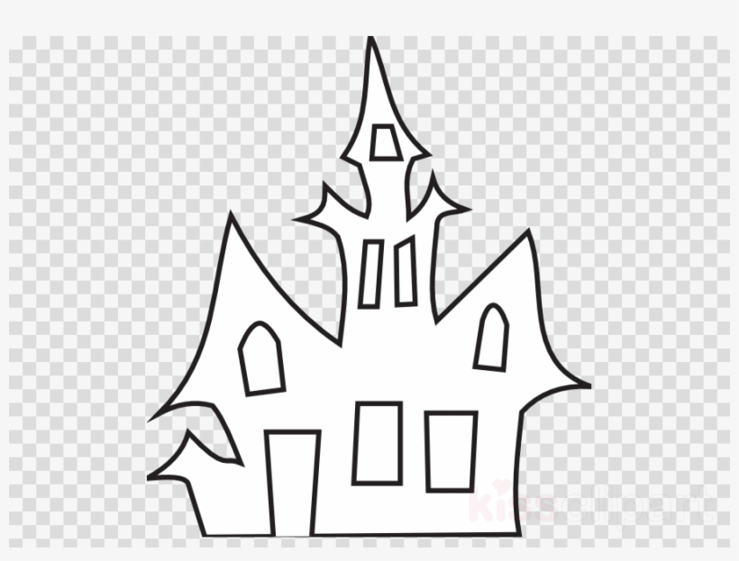 Haunted House Black And White Clipart Haunted House - Clip Art, transparent png #5608615
