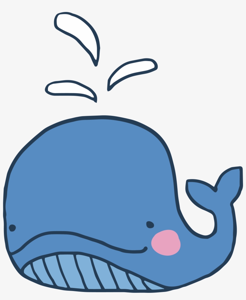 Picture Right Whales Porpoise Blue Sticker With Water - Cartoon Whale Head, transparent png #5608892