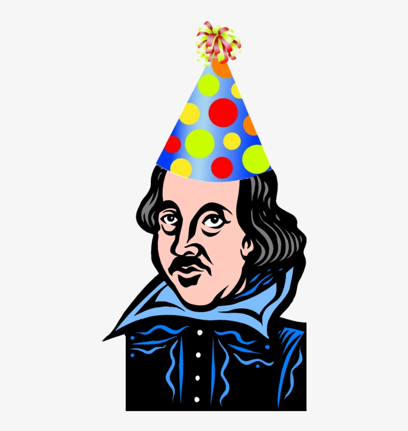 Cartoon Shakespeare With Birthday Hat - William Shakespeare, transparent png #5610207