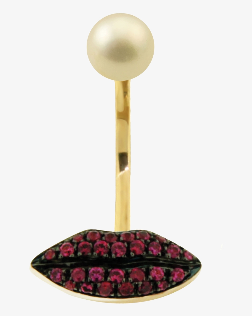 Lips Piercing Earring - Delfina Delettrez Delfina Delettrez Ruby Lips Earring, transparent png #5610607