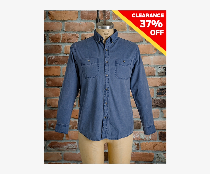 Button Down Pigment Dyed Canvas Shirt - Shirt, transparent png #5612042