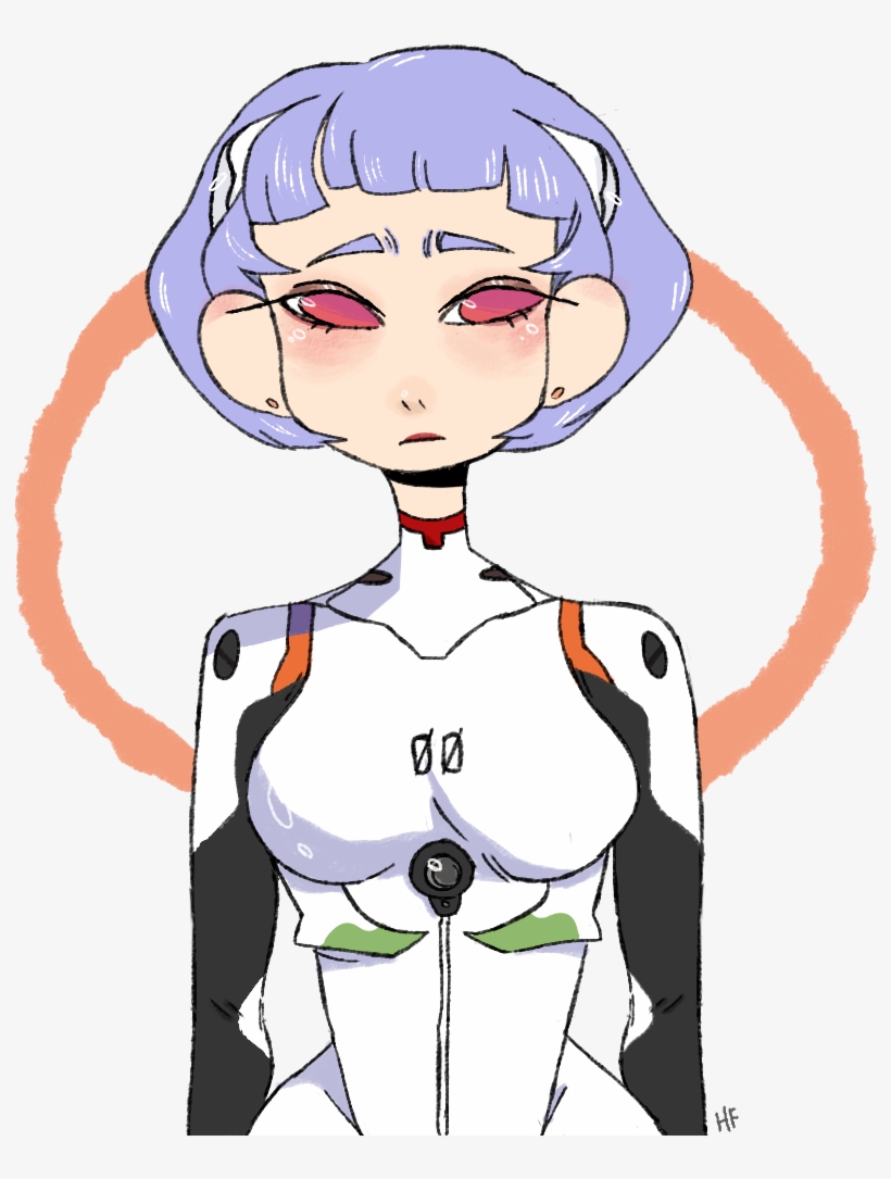 Rei Ayanami By Honeyfuru - Cartoon, transparent png #5612386