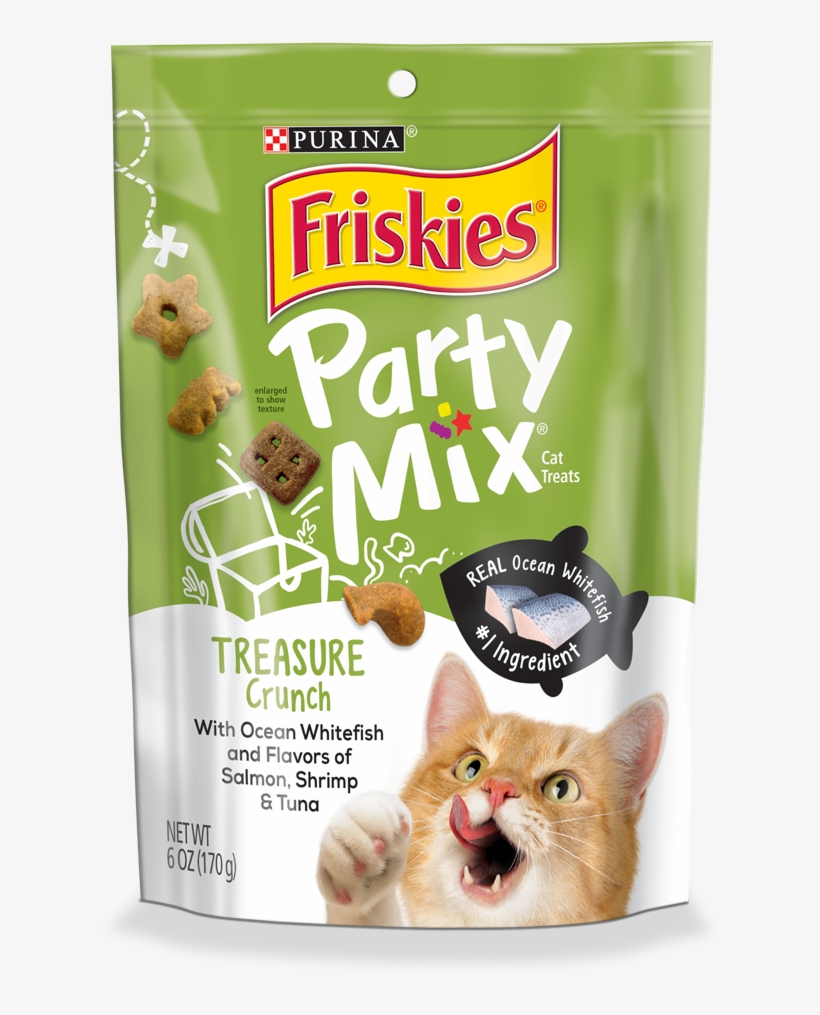 Party Mix Treasure Crunch - Purina Friskies Flaked With Tuna Cat Food 156 G, transparent png #5612599