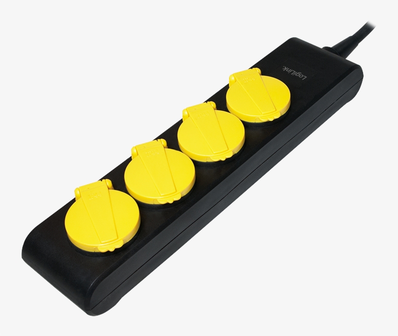 Product Image (png) - Logilink Steckdosenleiste, 4-fach, Schwarz, Ip44, transparent png #5613017