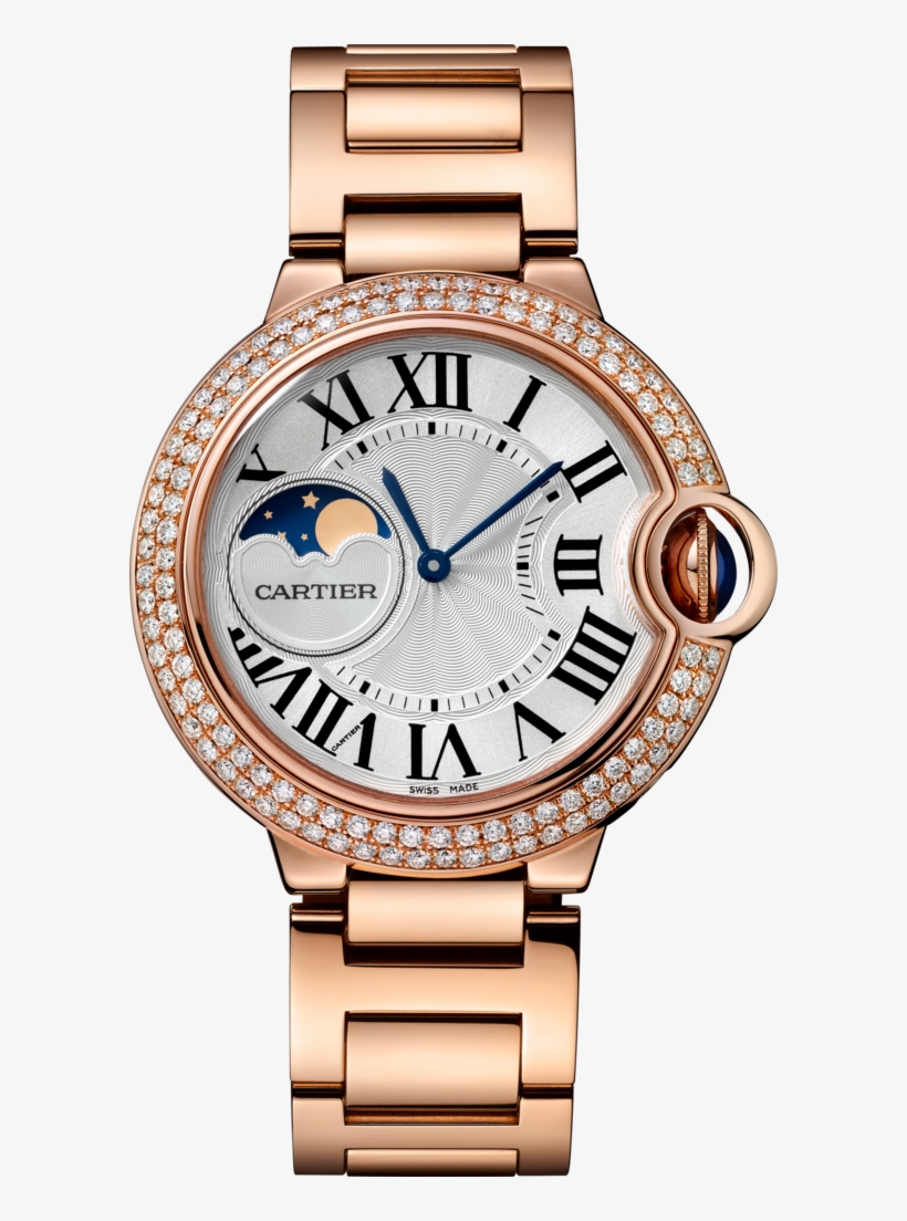 Ballon Bleu De Cartier Watch37 Mm, 18k Pink Gold, Sapphire, - Cartier Ballon Bleu Moonphase, transparent png #5613025