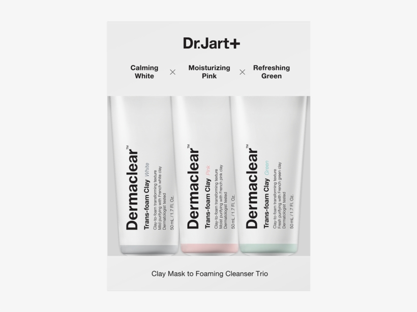 Clay Mask To Foaming Cleanser Trio - Dr Jart Whitening Water Drop, transparent png #5615167