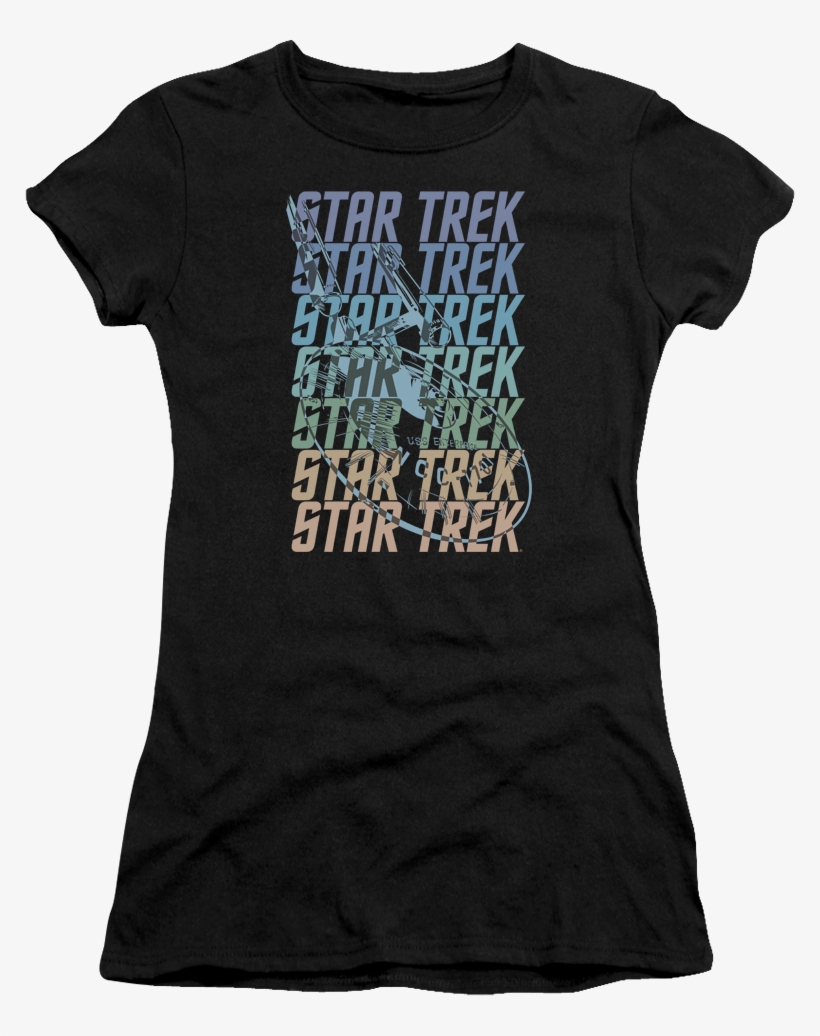 Junior Star Trek Shirt - Star Trek - Multi Logo Enterprise T-shirt Size S, transparent png #5617748