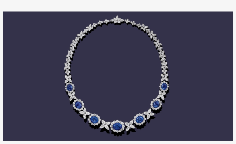 Sapphire And Diamond Cluster Necklace - 马 眼 红宝石 钻石 项链, transparent png #5618074