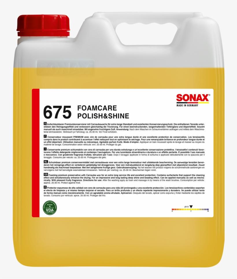 06756000 Sonax Foamcare Polish&shine 10l - Sonax, transparent png #5618960