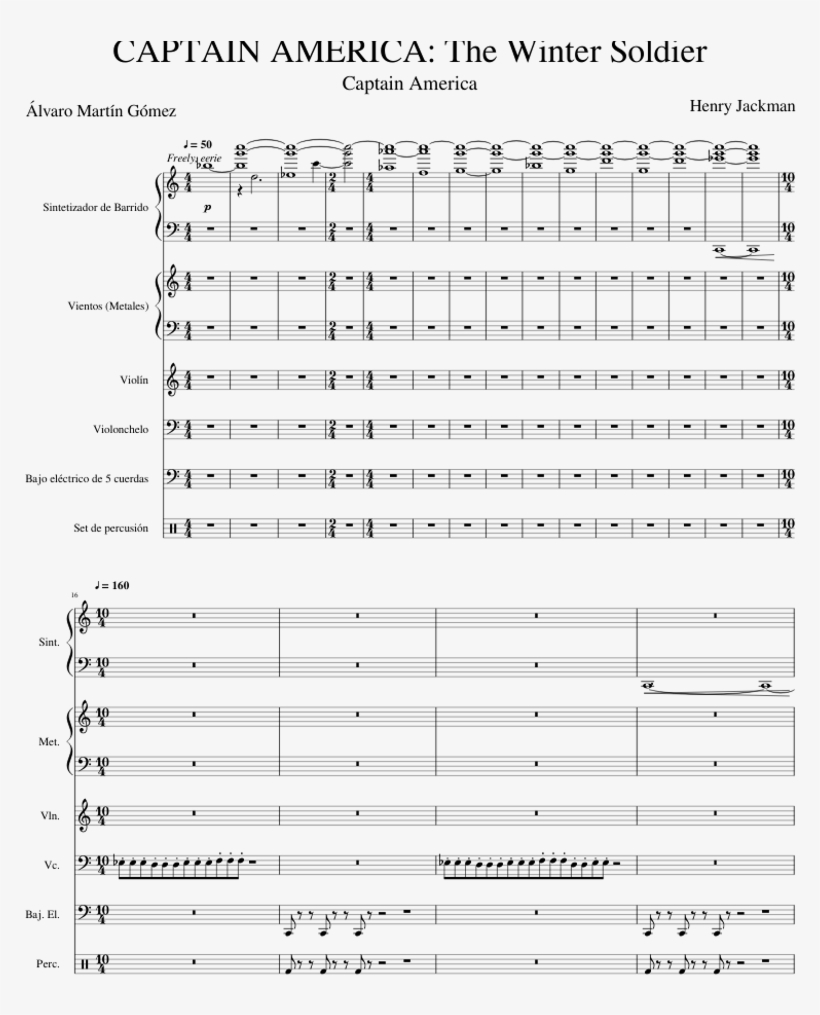 The Winter Soldier Sheet Music For Synthesizer, French - Document, transparent png #5619908