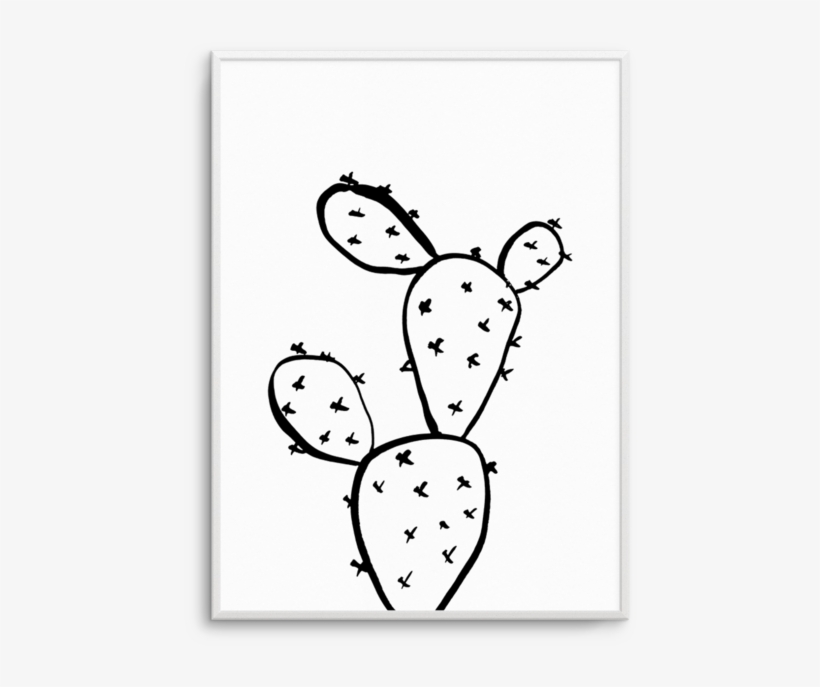 Modern Wall Art Prints & Posters Olive Et Oriel - Prickly Pear Cactus Drawing, transparent png #5620676