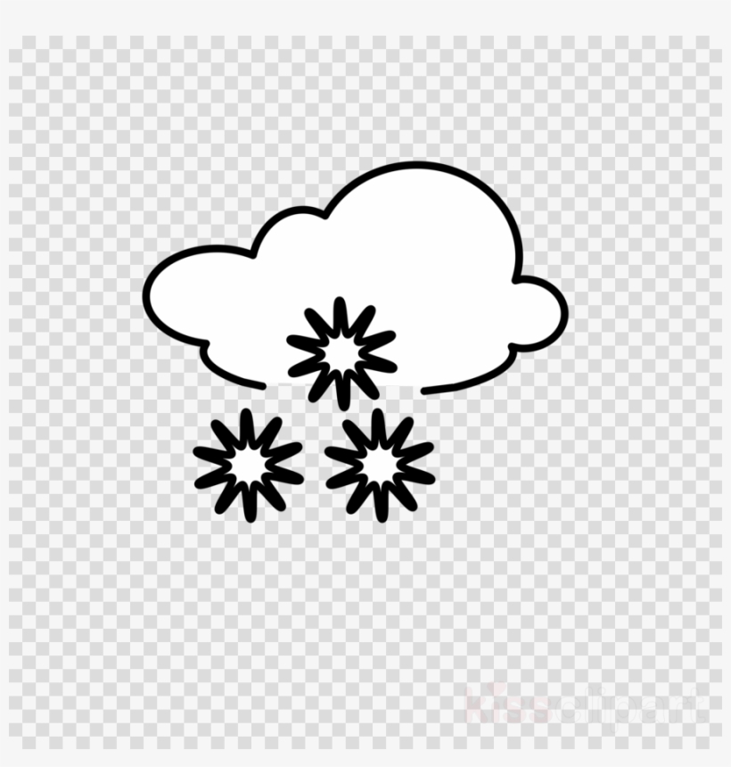 Sun And Clouds Black And White Clipart Cloud Clip Art - Snowy Black And White, transparent png #5621888