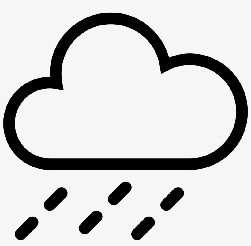 This Is A Drawing Of A Rain Cloud That Is Flat On The - Rainy Icon, transparent png #5621951