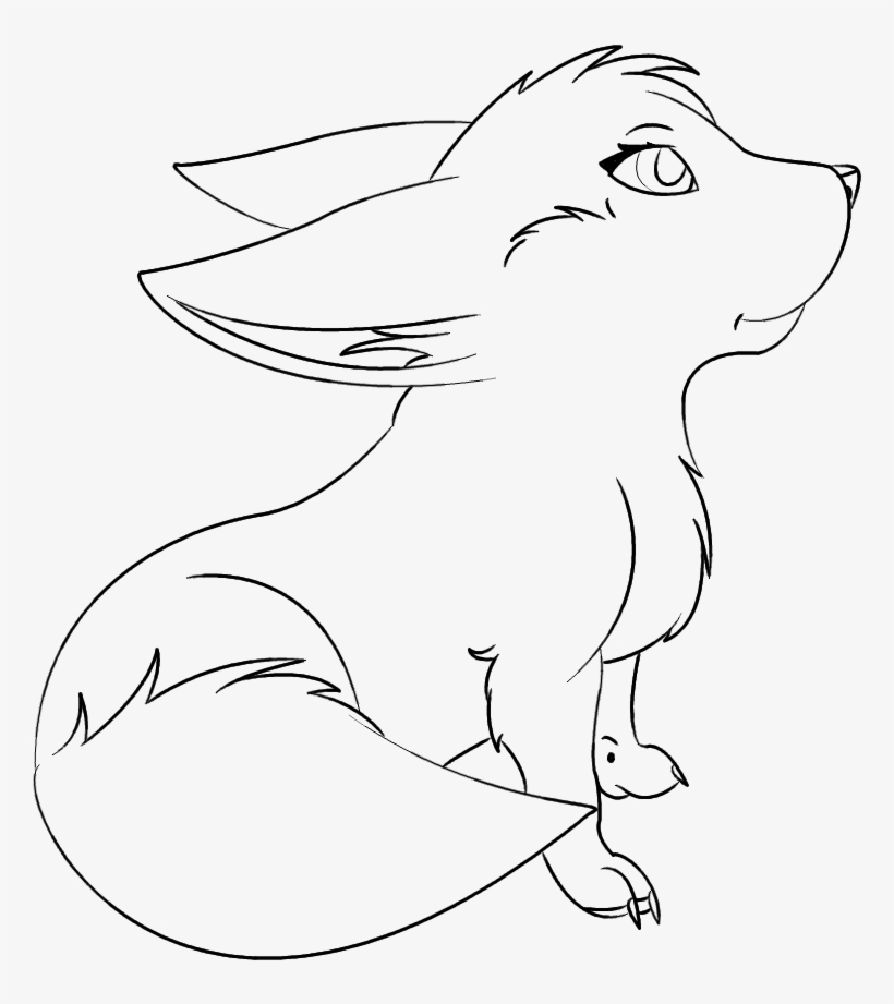 Fennec Fox Lineart Coloring Page, Printable Fennec - Coloring Book, transparent png #5622683
