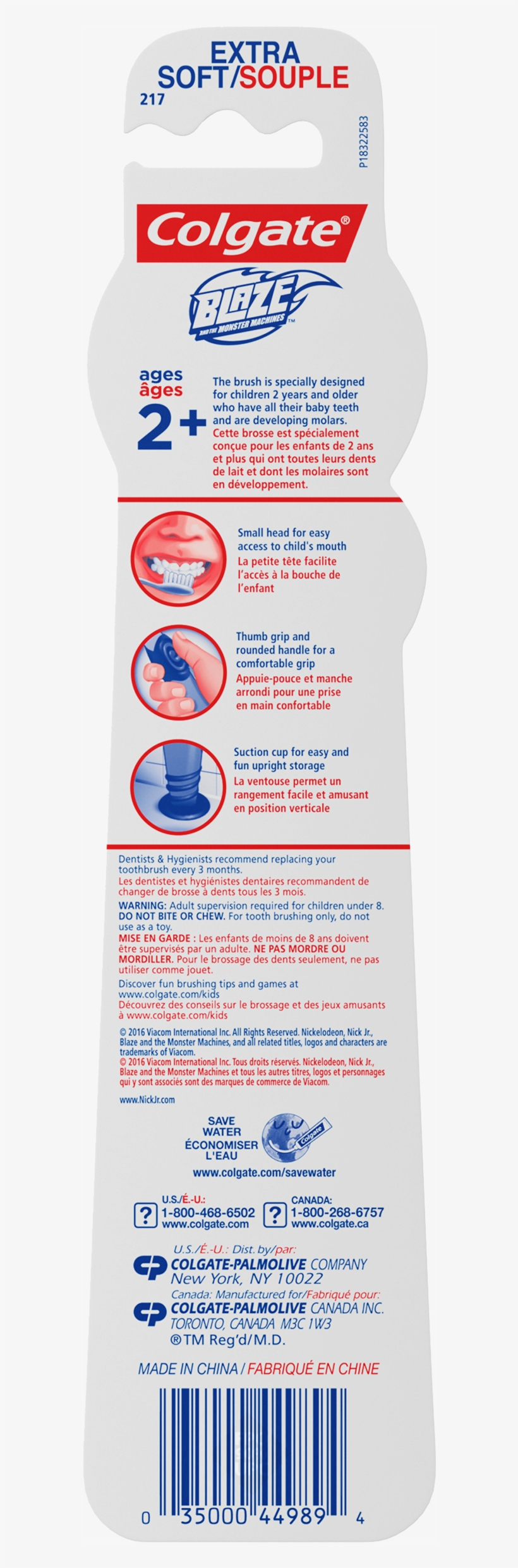 Colgate Kids Soft Toothbrush With Suction Cup, Blaze - Colgate, transparent png #5623385