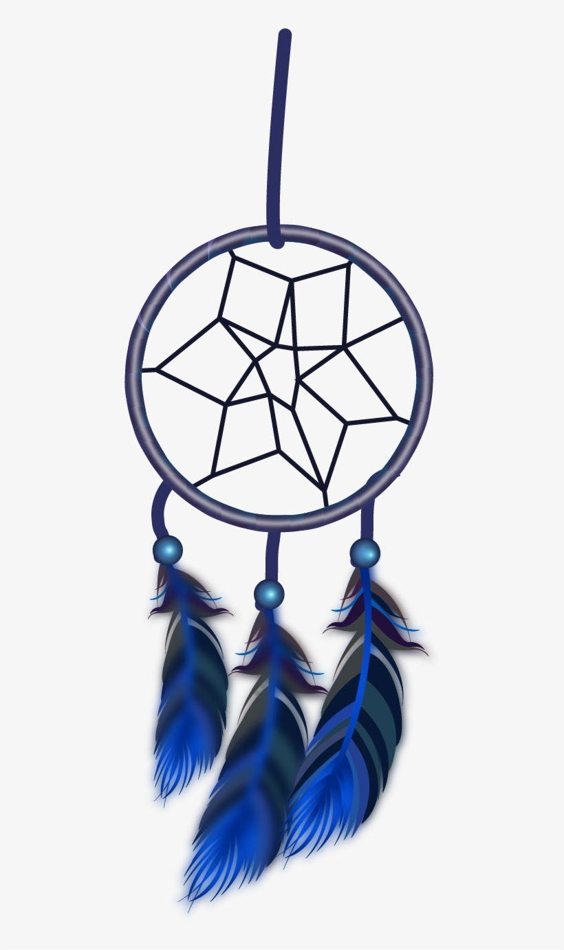 Clip Art Dreamcatcher Wind Chimes Transprent - Atrapasueños Pluma Azul Png, transparent png #5624843