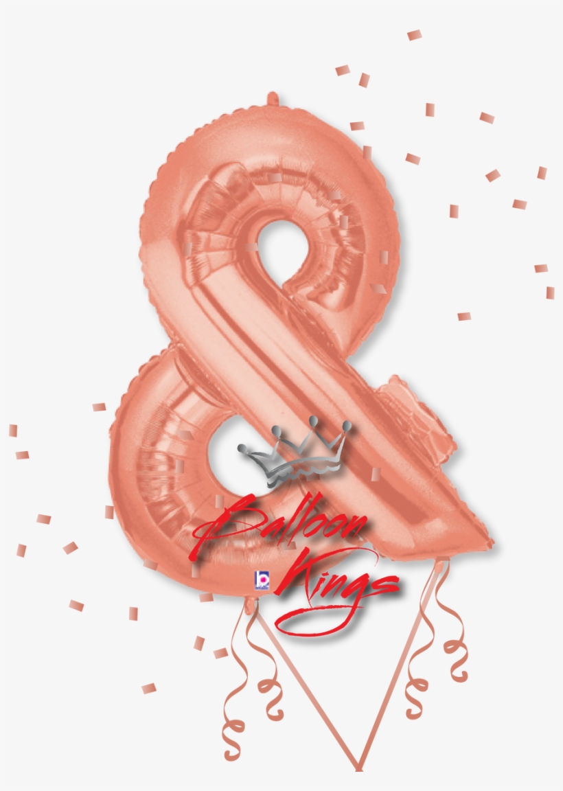 Rose Gold Symbol Ampersand - Rose Gold & Balloon 40 Inches, transparent png #5626455
