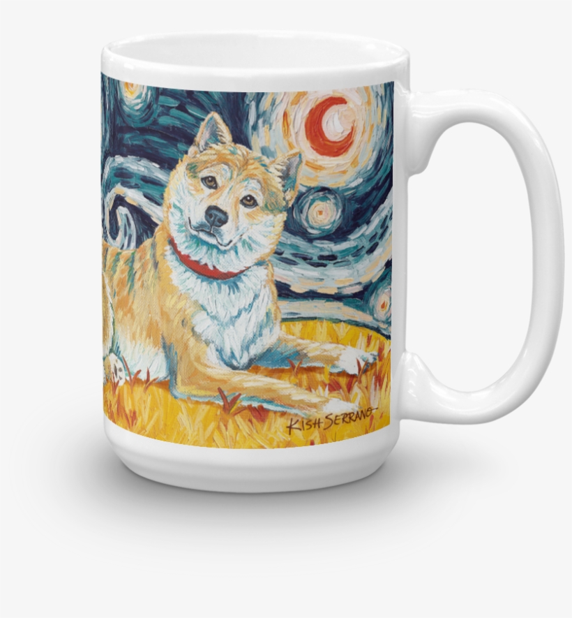 Shiba Inu Starry Night Mug-15oz - Dog, transparent png #5627231
