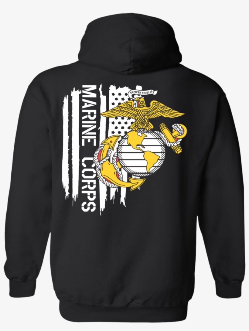 Usmc Marine Ega Eagle Globe Anchor Flag Hoodie - Flag Of The United States Marine Corps, transparent png #5628900