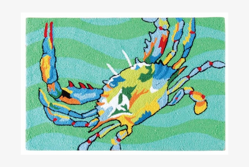 Blue Crab Throw Rug - C & F Enterprises Coastal Blue Crab Watercolor, transparent png #5629258