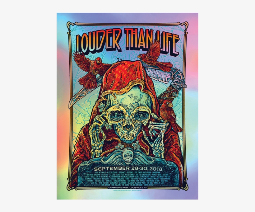 Louder Than Life 2018 Foil Poster - Jpeg, transparent png #5629536