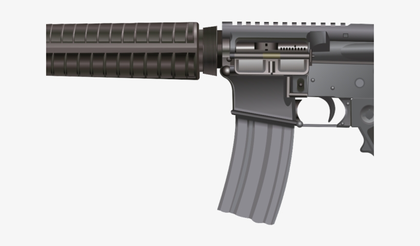 Machine Gun Clipart Ar15 - Rifle, transparent png #5629748