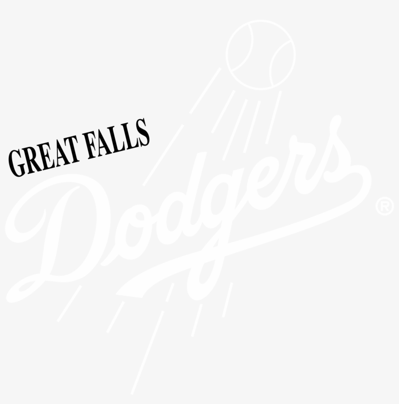 Great Falls Dodgers Logo Black And White - Paper Product, transparent png #5630792