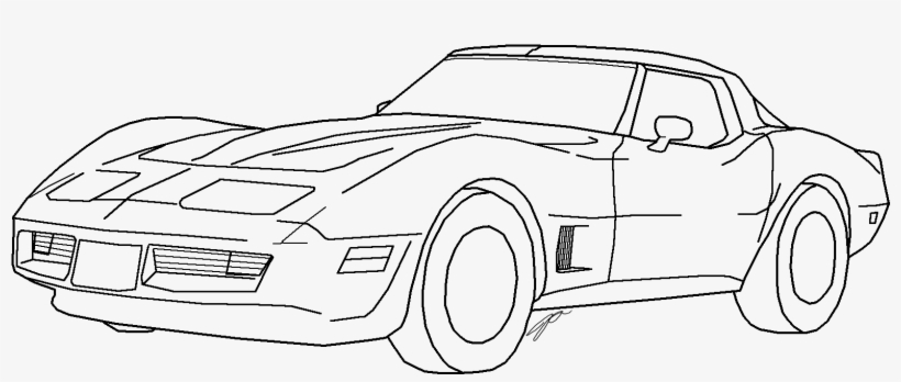 Image Freeuse Download Corvette Vector Coloring Page - Draw A Corvette C6, transparent png #5631217