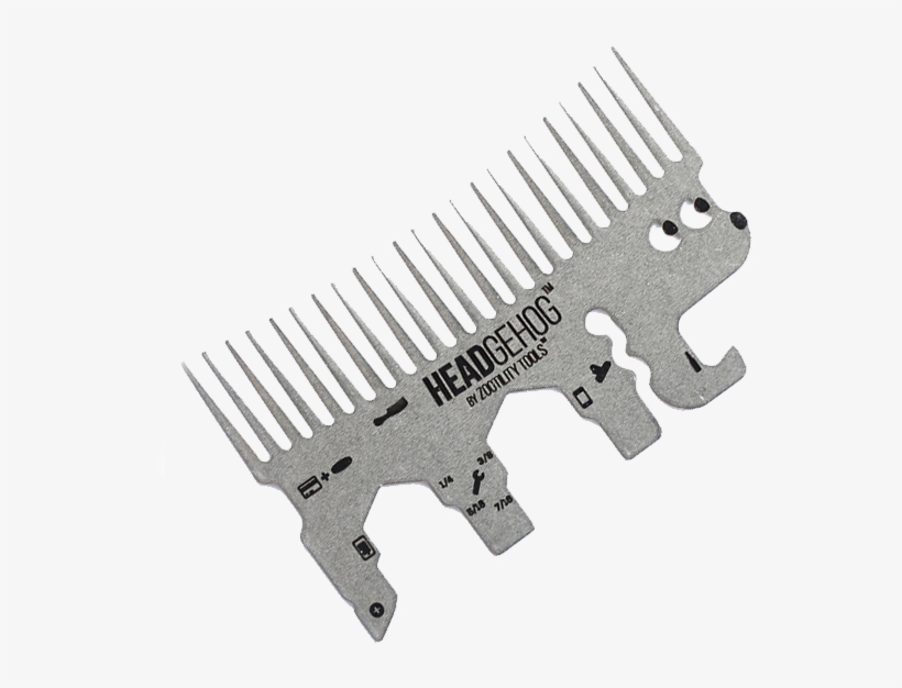 Headgehog Wallet Comb - Zootility Headgehog Multi-tool Comb, transparent png #5632096