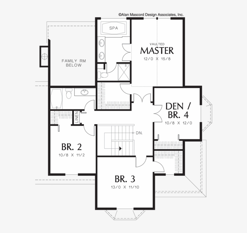 Upper Floor Plan Of Mascord Plan, transparent png #5634714
