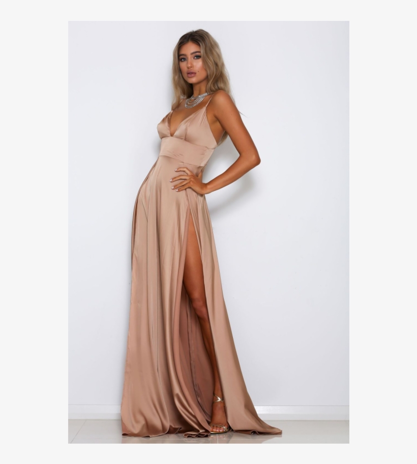Abyss By Abby Nikki Dress - Blush Long Dress Sexy Slit Double Slit, transparent png #5634773