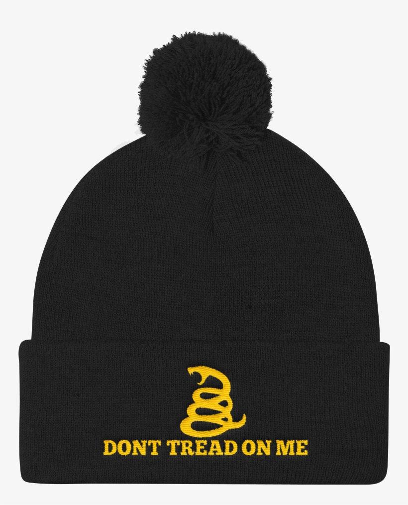 Don't Tread On Me Knit Cap - Pom Pom Hat, Beanie, Beanie Hat, Pom Pom Beanie, Instagram, transparent png #5635080