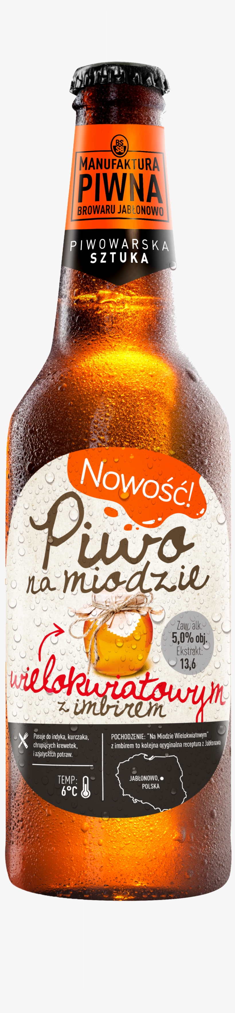 Brewery Jablonowo Piwo Na Miodzie Pivo Honey Beer - Piwo Na Miodzie Gryczanym, transparent png #5635333