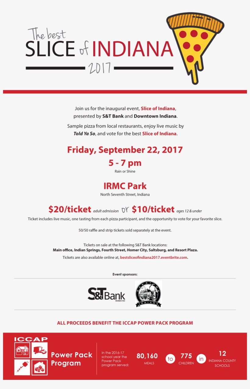 Slice Of Indiana 2017 Flyer1 - Portable Network Graphics, transparent png #5635758