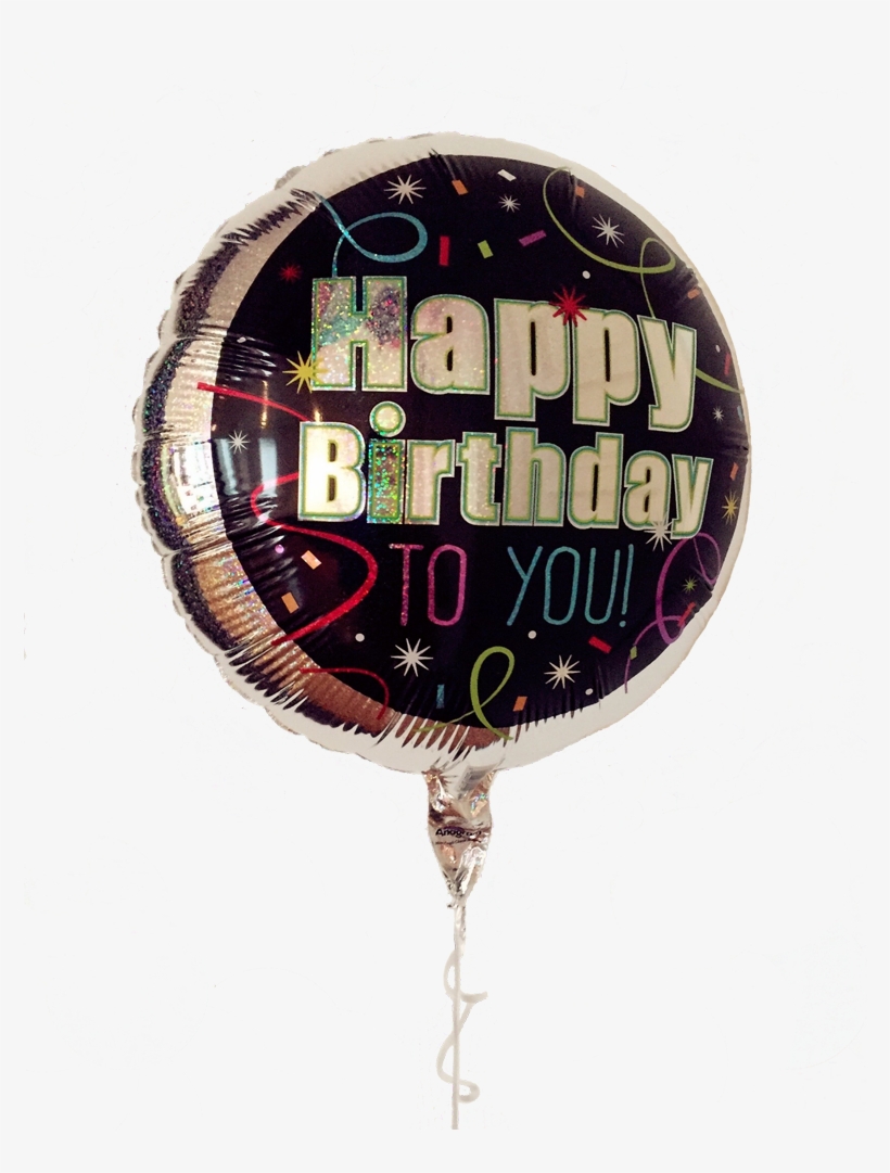 Helium) Happy Birthday - Confetti Foil Balloon (incl., transparent png #5638266