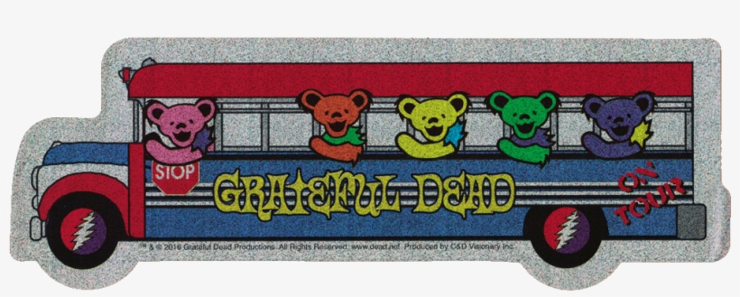 Grateful Dead Dancing Bears On The Bus - Grateful Dead - Bears On Tour Bus - Sticker, transparent png #5639129