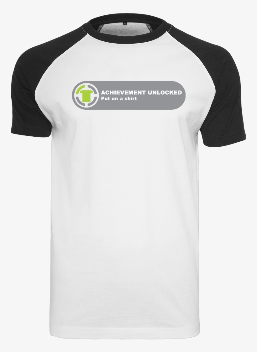 Achievement Unlocked T-shirt Raglan Tee White - Flaming Star Punkrock Society Men-shirt, transparent png #5641482