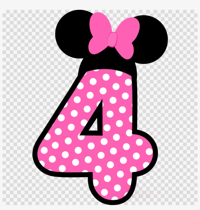 Download Numero 4 Minnie Clipart Minnie Mouse Mickey - Numero Minnie Rosa Png, transparent png #5644769