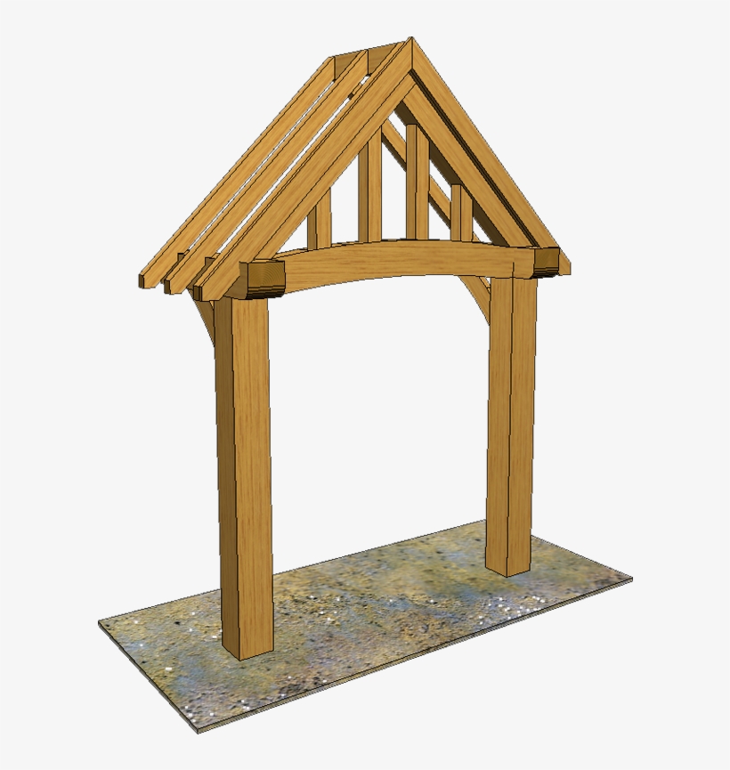 A20 2 Post Porch Curved Truss - Plank, transparent png #5645671