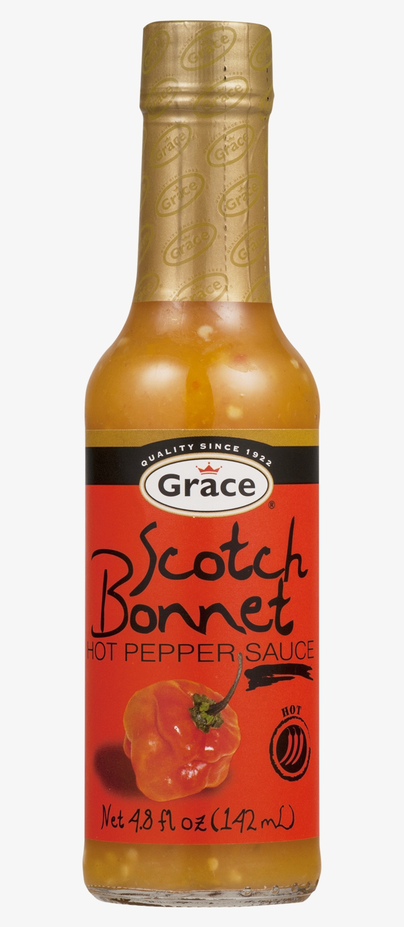 Grace Scotch Bonnet Sauce 4.8 Oz, transparent png #5646576