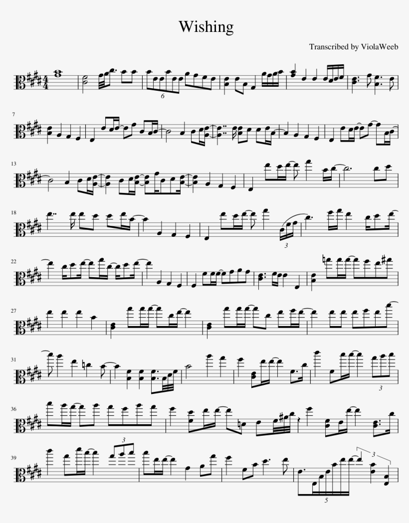 Wishing Sheet Music Composed By Transcribed By Violaweeb Mamma Mia For Flute Free Transparent Png Download Pngkey