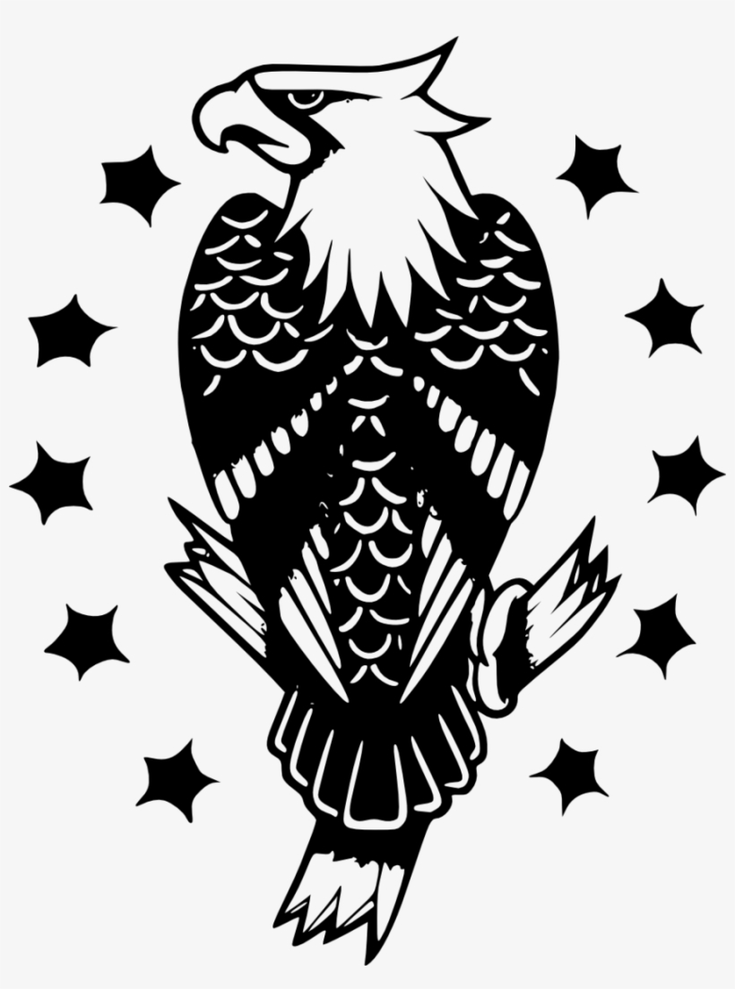 Old School Eagle Tattoo - Eagle Old School Tattoo, transparent png #5654185